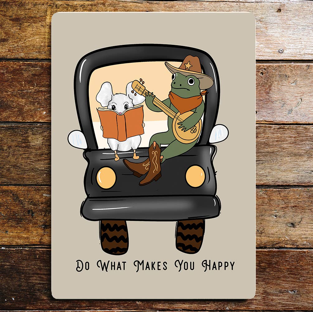 Do what makes you happy Frog | Metal Sign Plaque