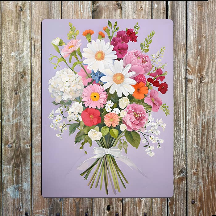 Vibrant Bouquet Floral Flowers | Metal Sign Plaque