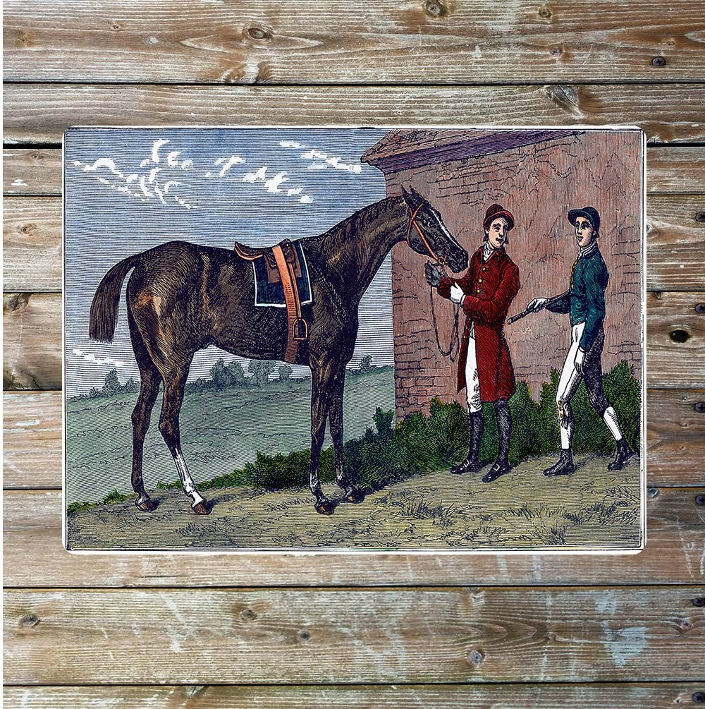 Horse and rider racing hunting vintage | Metal Sign Plaque
