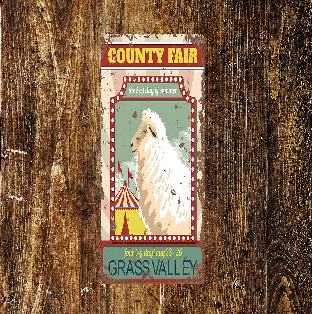 County Fair Sheep Vintage Look | Metal Sign