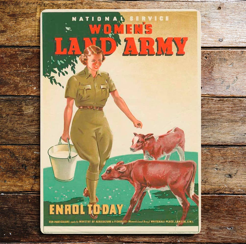 National Service Woman's Land Army Enrol | Metal Sign