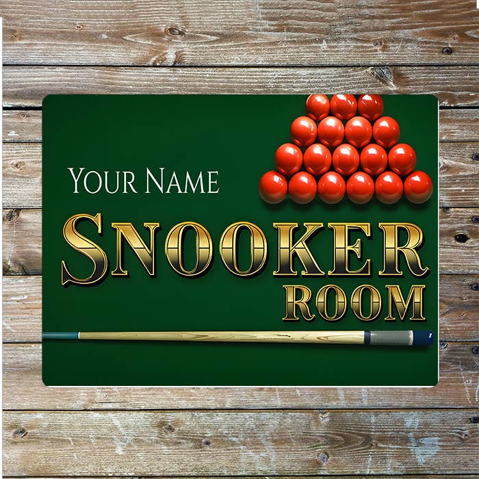 Snooker Room Name Custom Personalised Metal Wall Sign