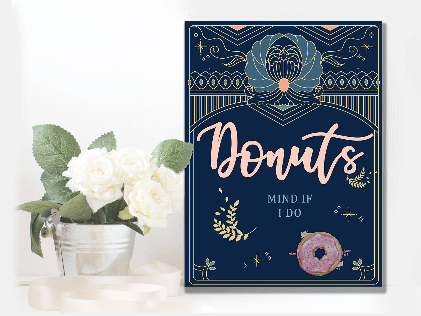 Wedding Donuts Art Deco | Metal Wall Sign