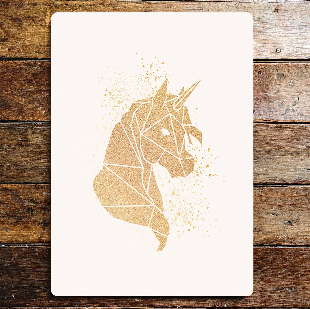 Sand Art Unicorn Gold Metal Sign Plaque