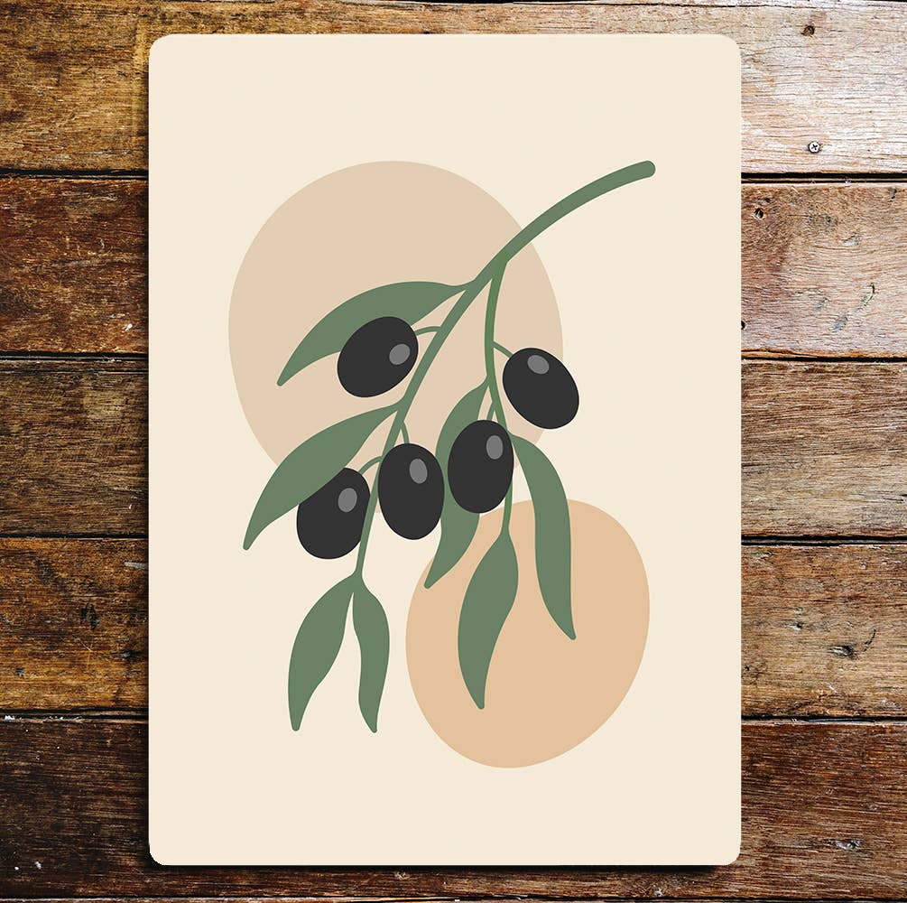 Black Olive Branch | Metal Wall Sign