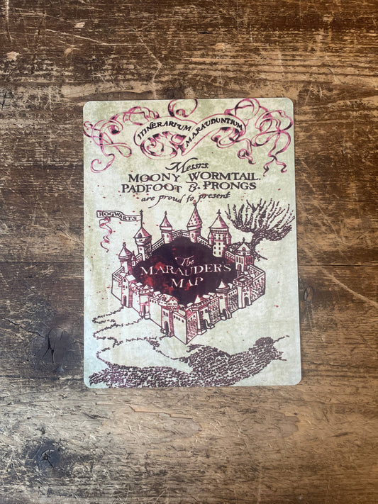 marauders map Harry potter | Metal Movie Sign