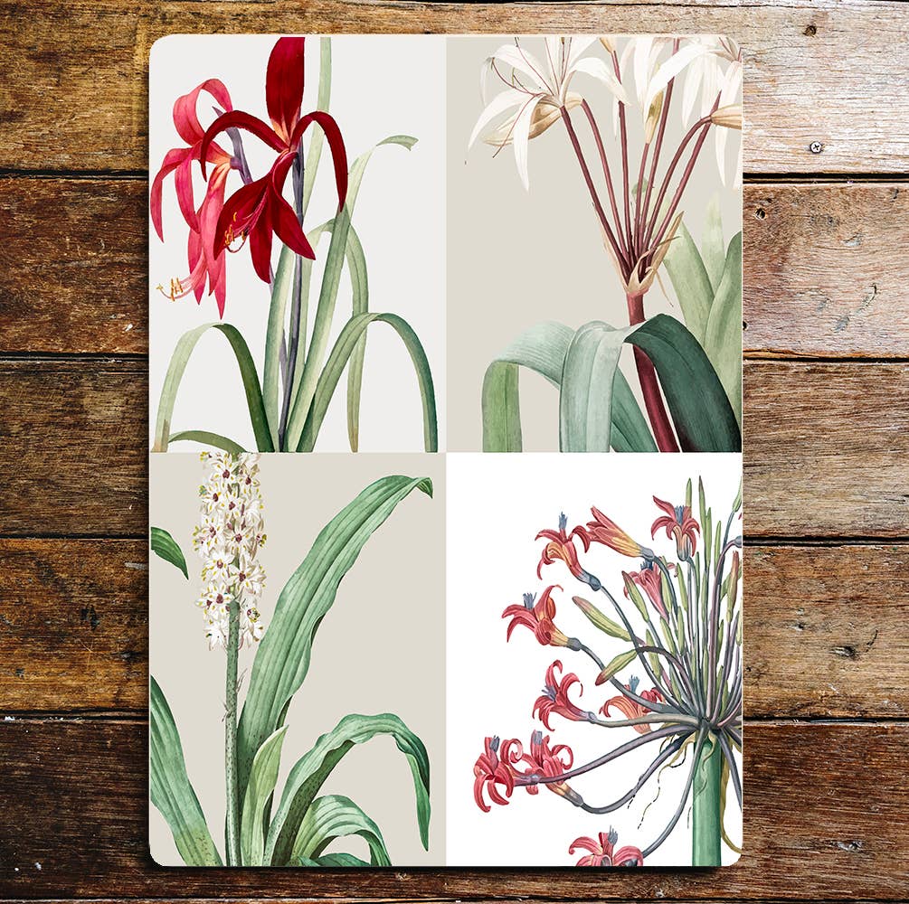 Lilies Flowers Four Kinds | Metal Wall Sign