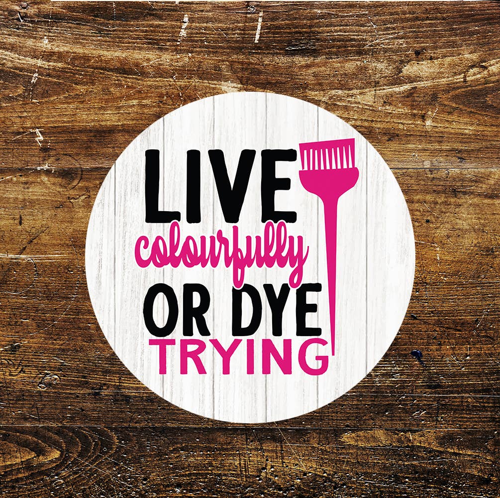 Live Colourfully or Die Trying Hairdressing Metal Sign