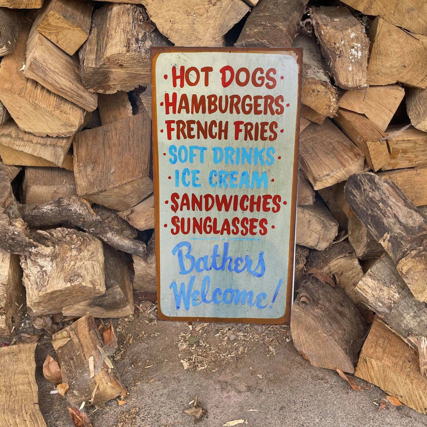 hot dog French fries - | Metal Wall Sign
