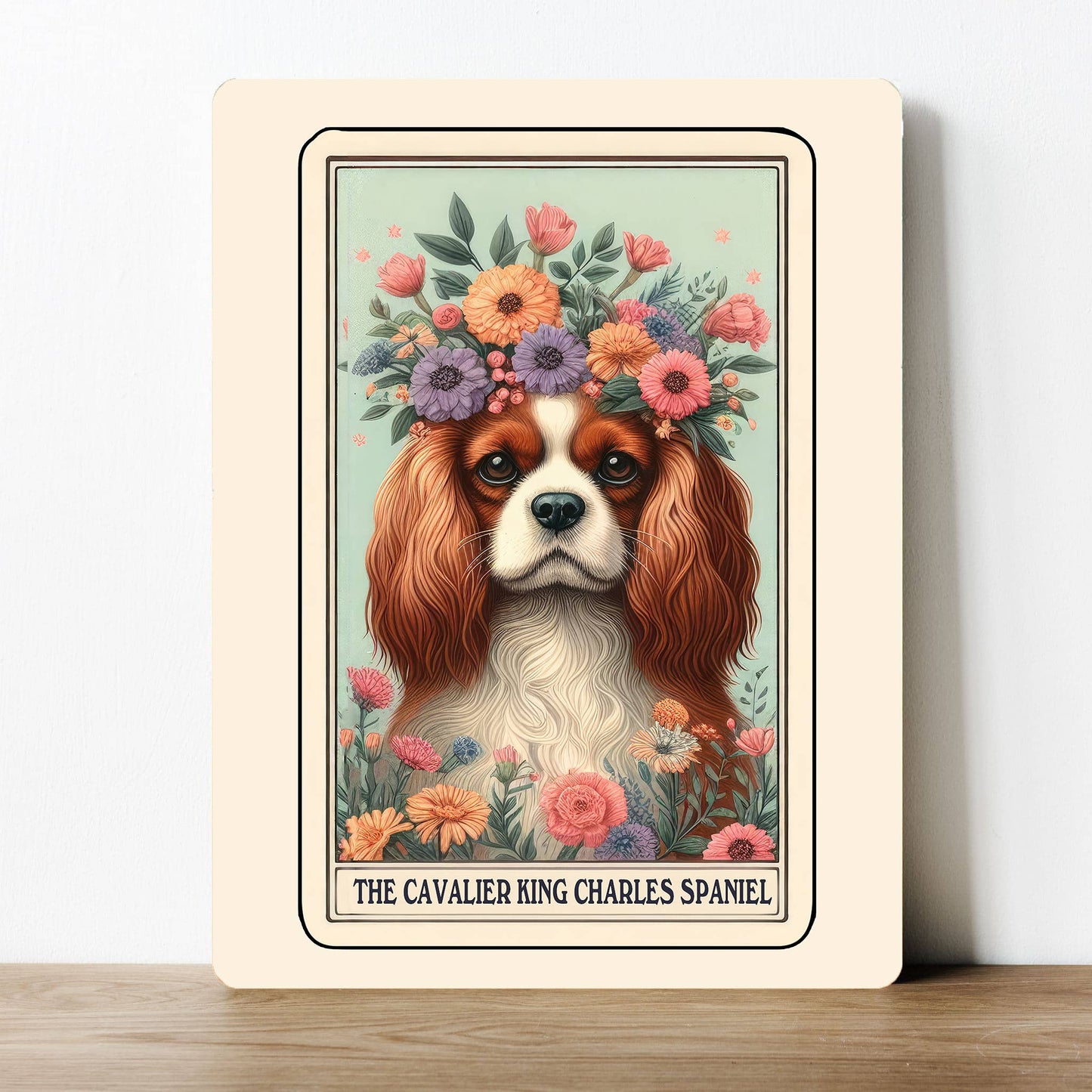 King Charles Spaniel Tarot Card | Metal Sign Plaque
