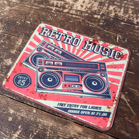 Retro music Metal Travel Wall Sign