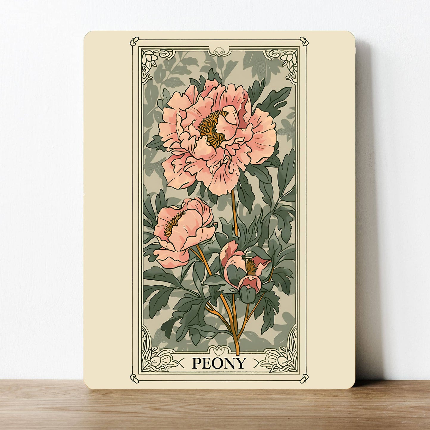 Peony Flower Floral Vintage | Metal Sign Plaque