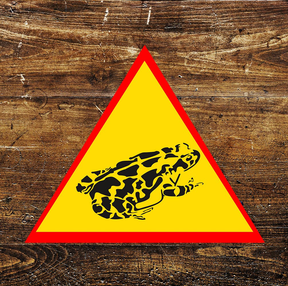 Frog Toad triangle | Metal Sign Plaque