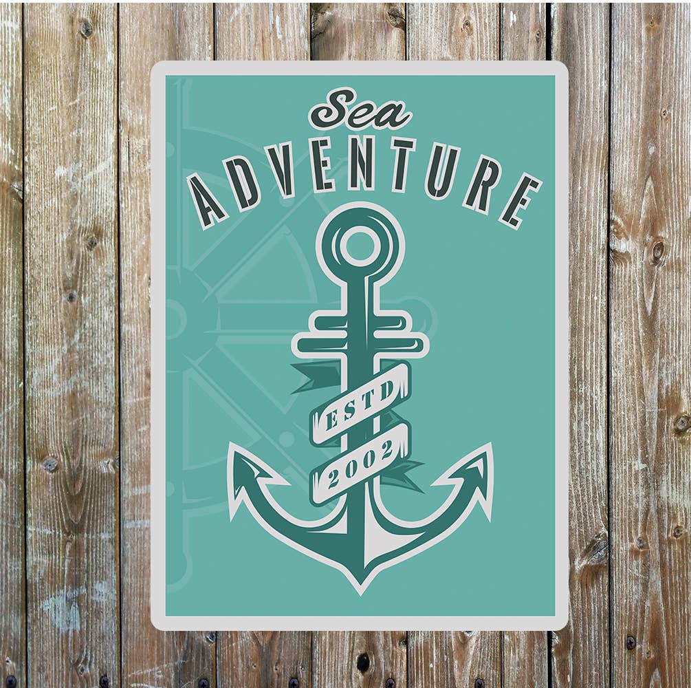 Sea Adventure Est Personalize Metal Sign Plaque
