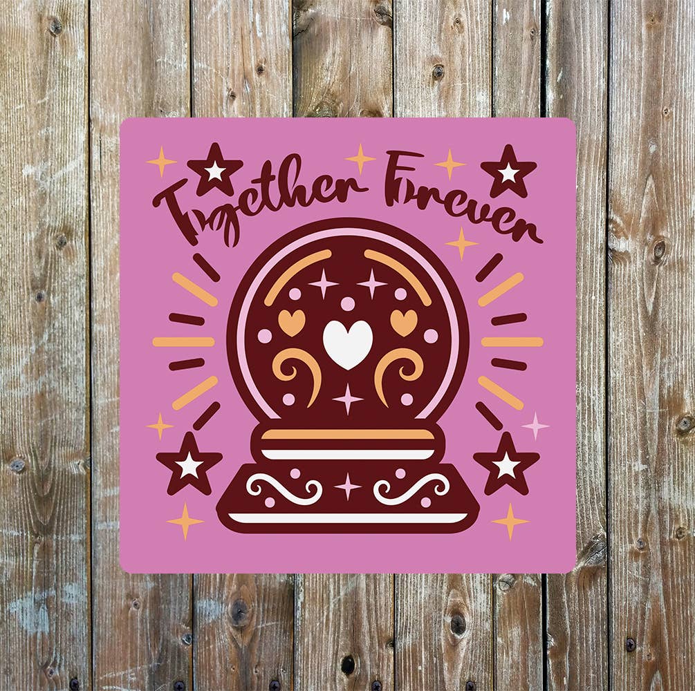 together forever valentine crystal | Metal Sign Plaque Square