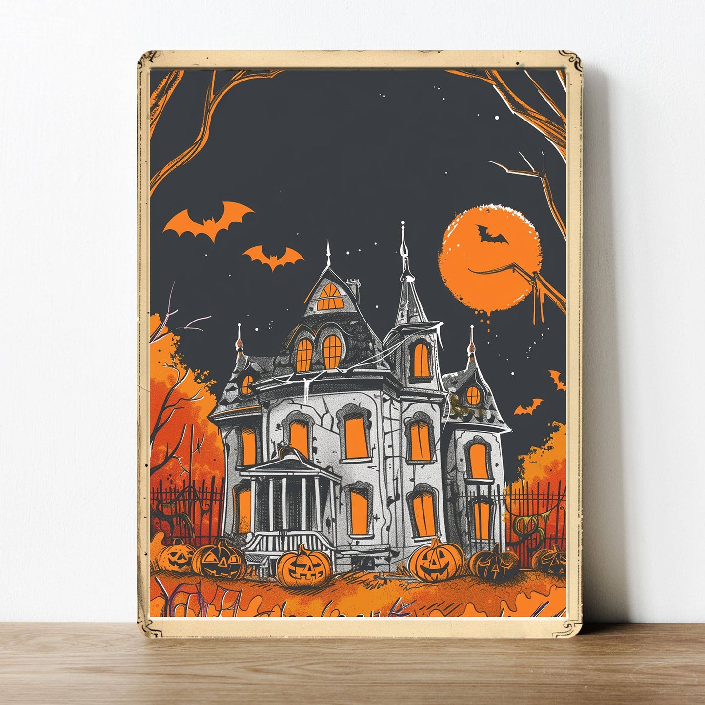 Haunted House Scary Spooky Halloween | Metal Sign Plaque