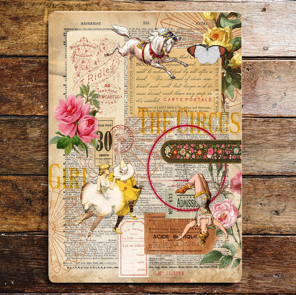 Circus flowers clown horse | Metal ballet dancer Sign