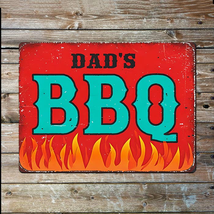 Dad's BBQ Flames | Father's Day | Metal Sign Plaque