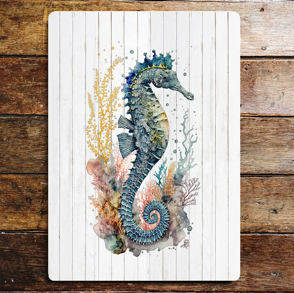 Seahorse nature sea life wildlife print Metal Sign Plaque