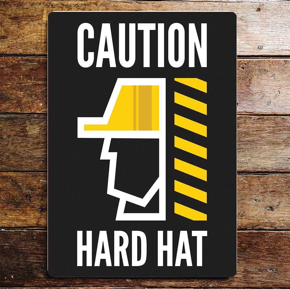 Caution Hard Hat Building Site Safety | Metal Sign Plaque
