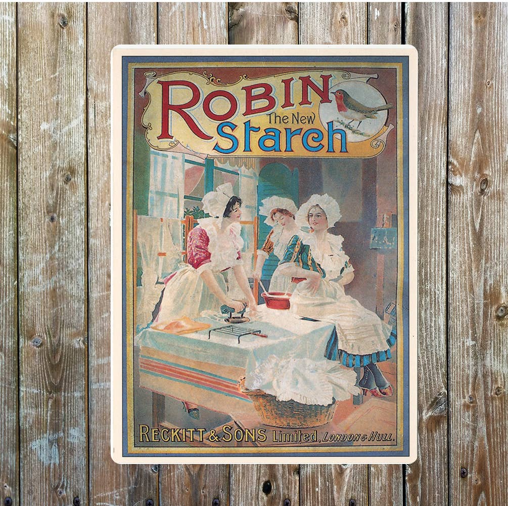 Vintage washing with starch art | Metal Sign Plaque