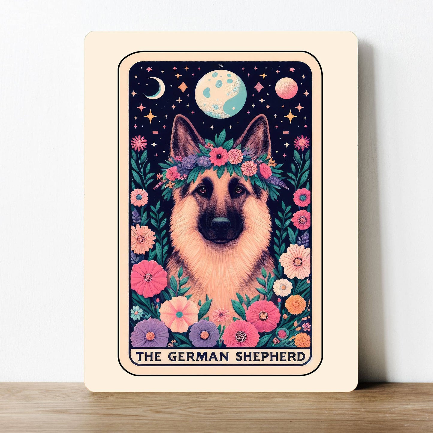 German Shepherd Tarot Card Dog | Metal Sign Plaque