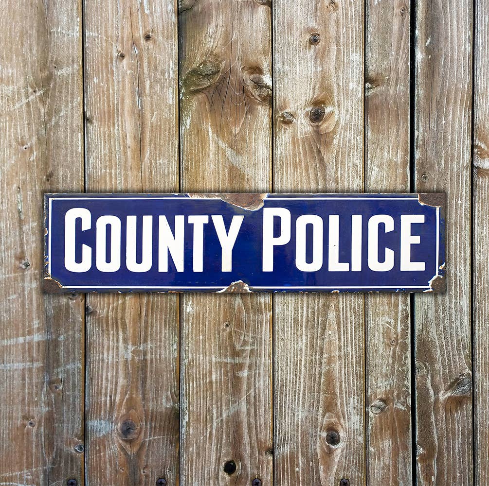 County Police Metal Long Sign Plaque