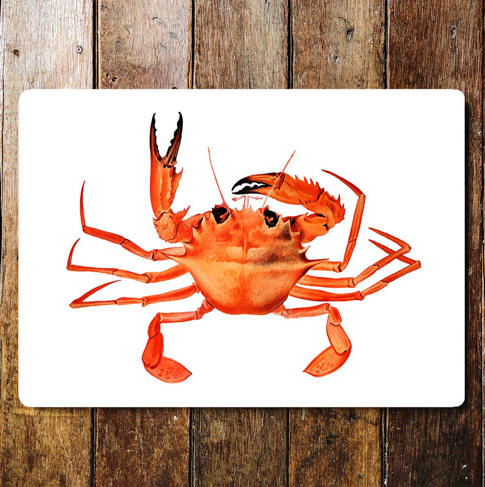 Seafood kitchen crab art Metal Wall Sign