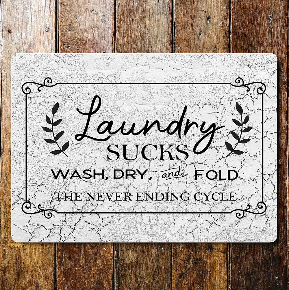Laundry lifestyle fun art | Metal Sign Plaque