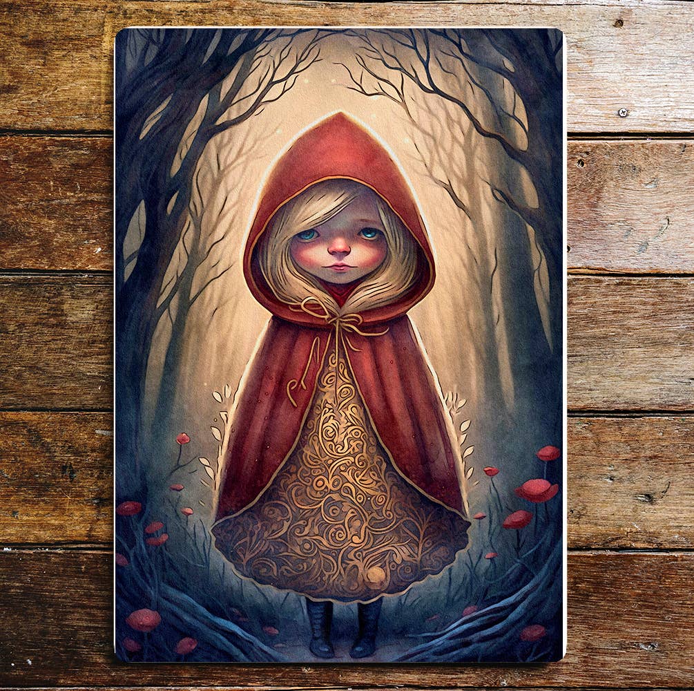 Little Red Riding Hood art | Metal Sign Plaque
