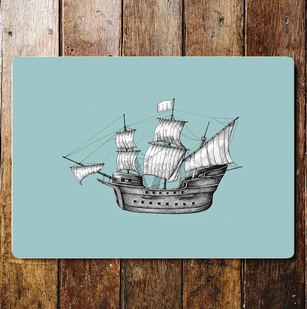 Ship Gallion Sales Pirates Metal Sign Plaque