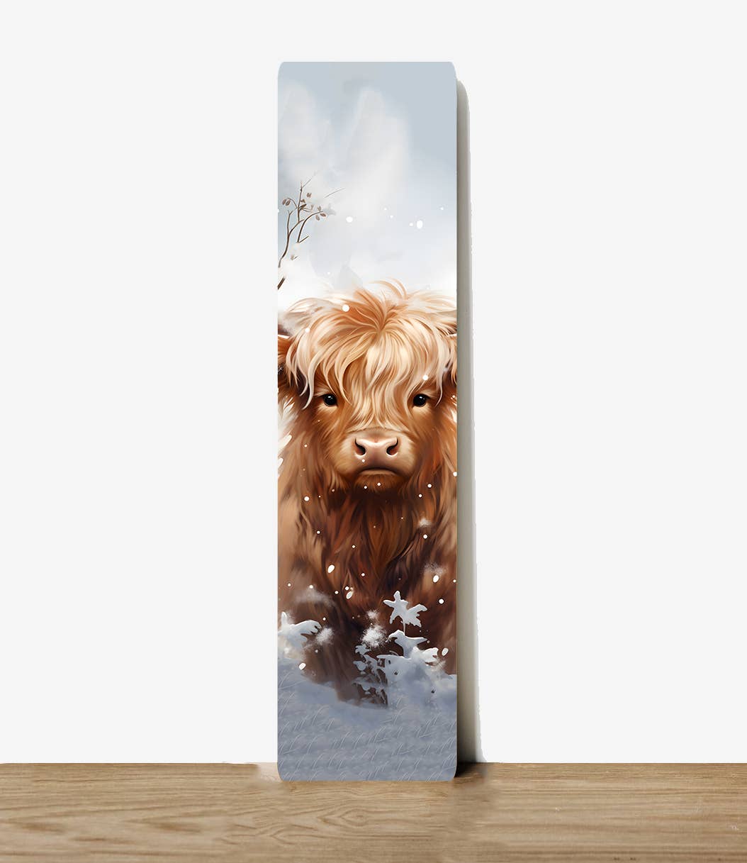 Snowy Highland Cow Winter | Metal Sign Plaque Bookmark 4