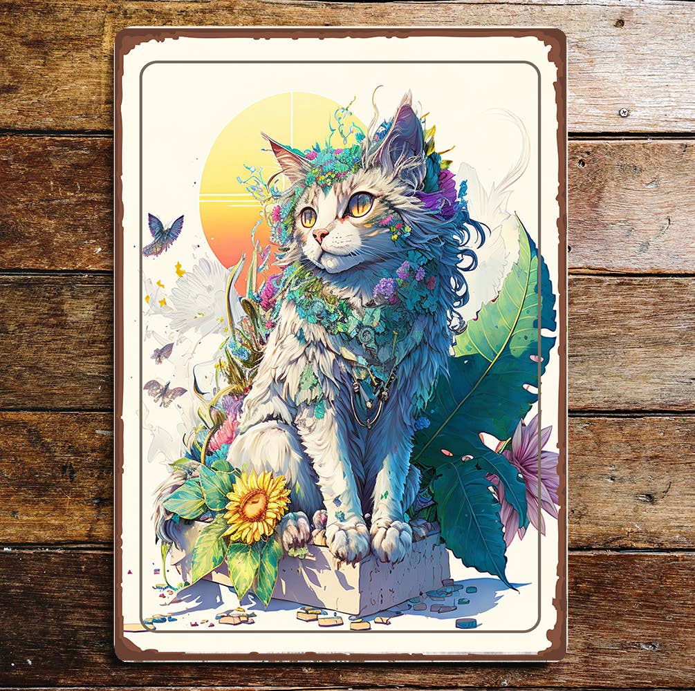 Cat God Nature Natural Art | Metal Sign Plaque