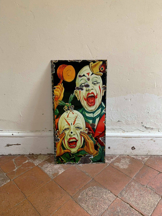 Circus 2 Clown Shouting | Metal Sign