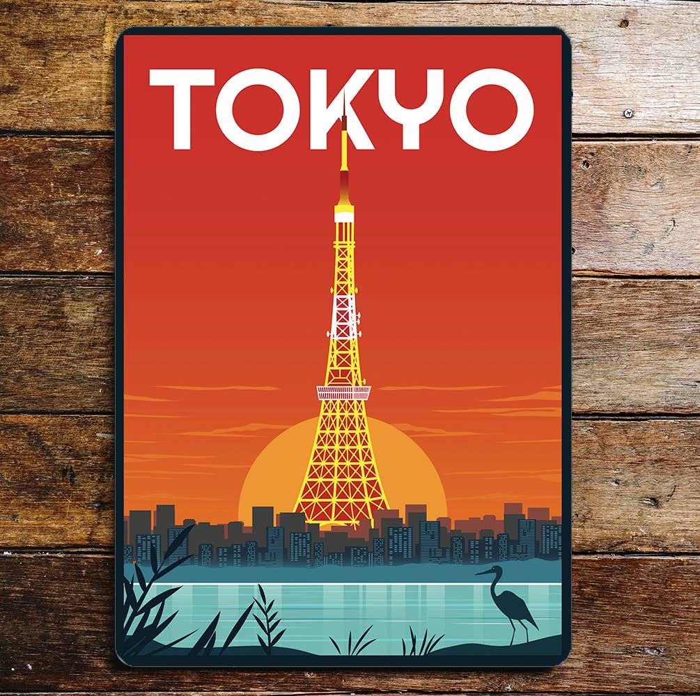 Tokyo night Metal Wall Sign