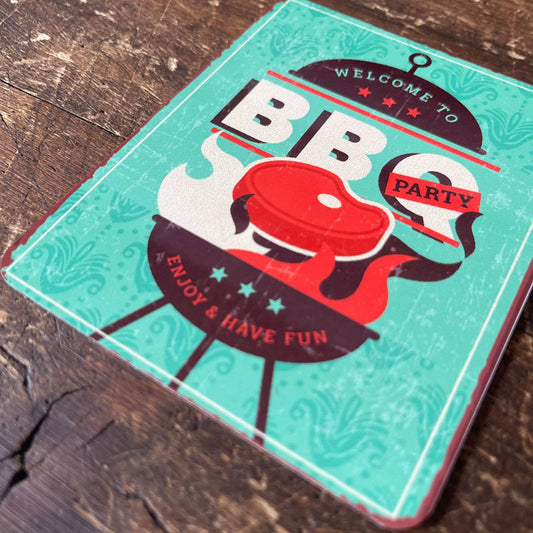 Welcome To BBQ Meat | Metal Sign Plaque