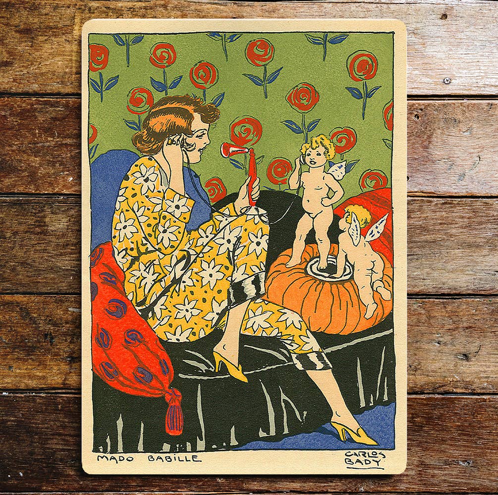 Lady Phone Angels | Metal Wall Sign