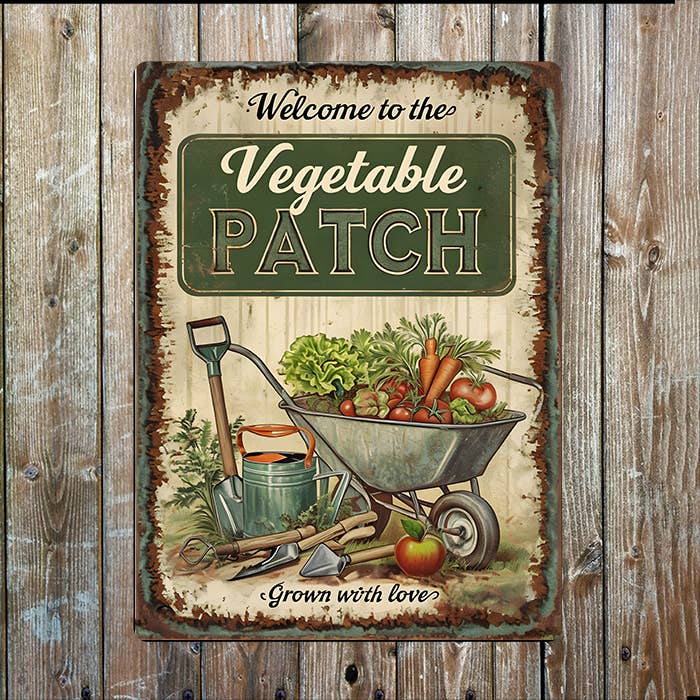 Welcome Vegetable Patch | Father's Day | Metal Sign Plaque