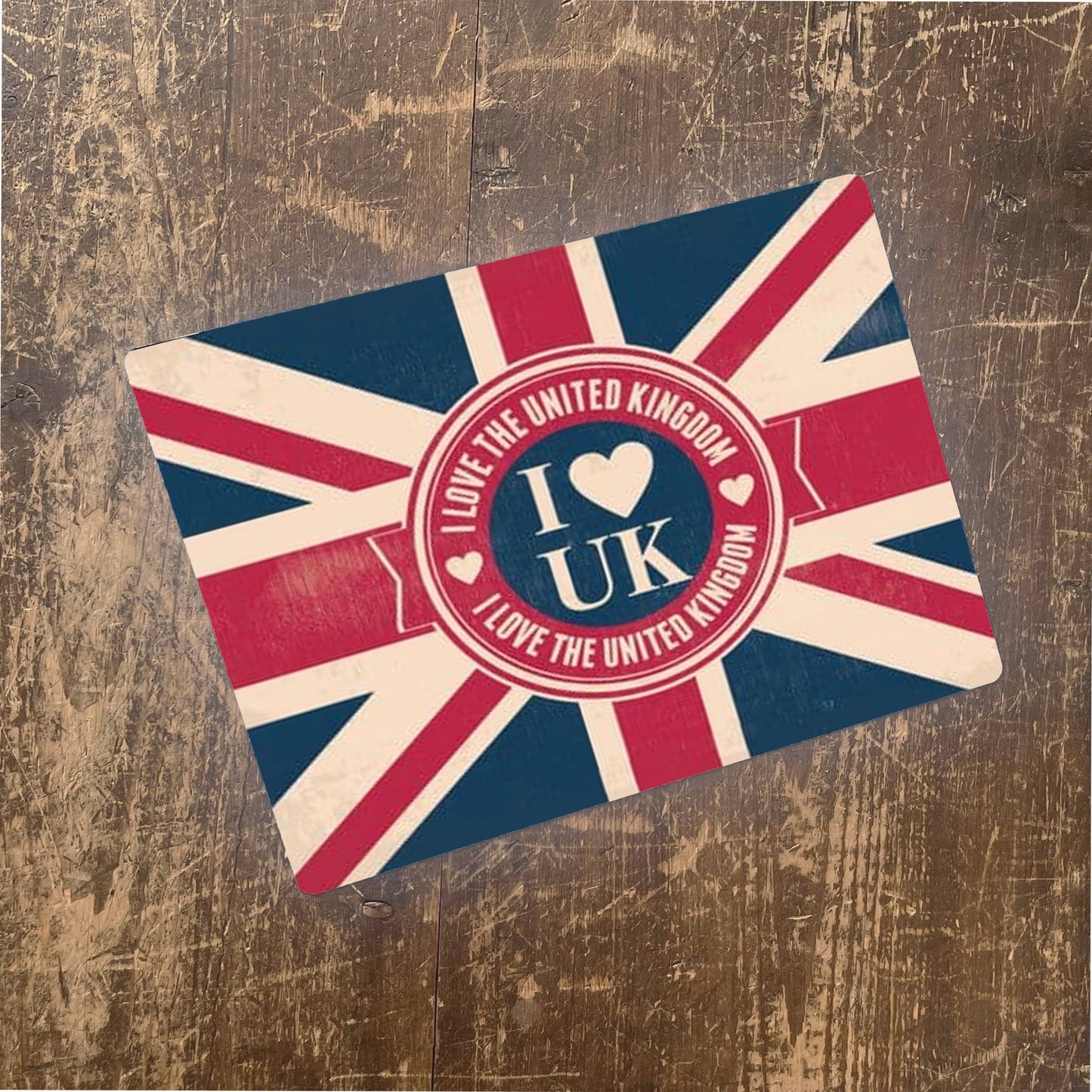 i love the uk vintage illustration | Metal Sign