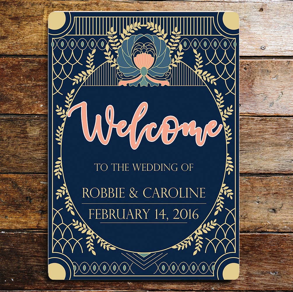 Welcome Wedding Personalized Custom | Metal Wall Sign