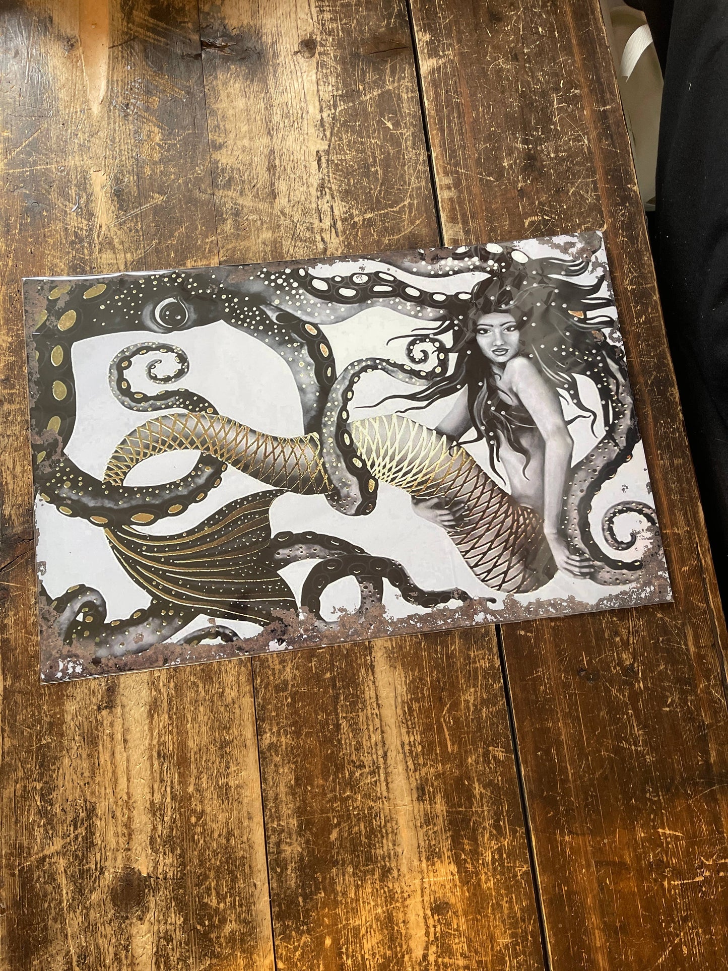 Mermaid Octopus | Metal Sign Plaque Sea Bathroom 2
