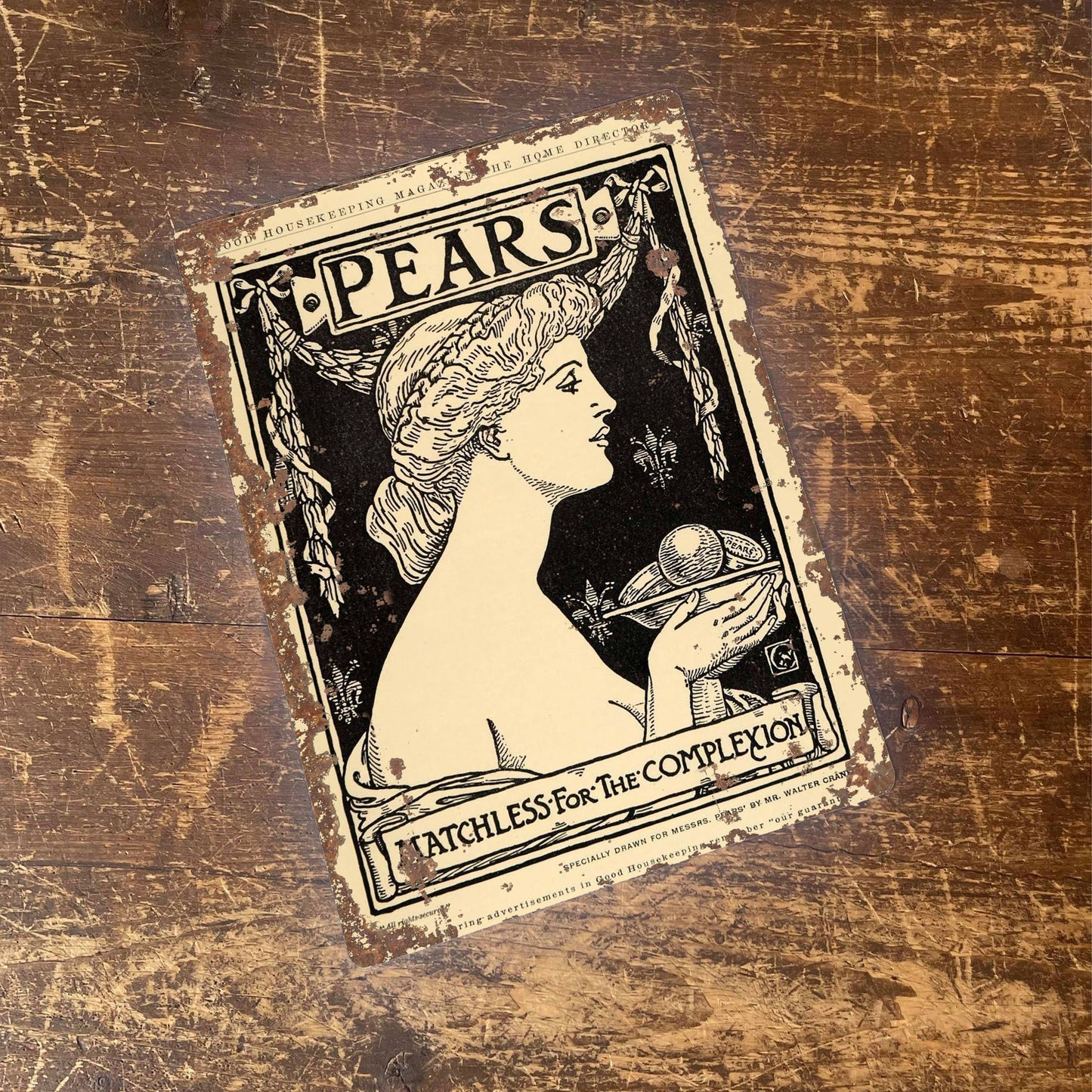 Pears Soap Lady Bath Vintage Metal sign Bathroom