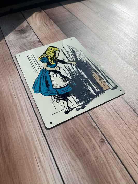 Alice in Wonderland The Secret Door | Metal Sign Plaque