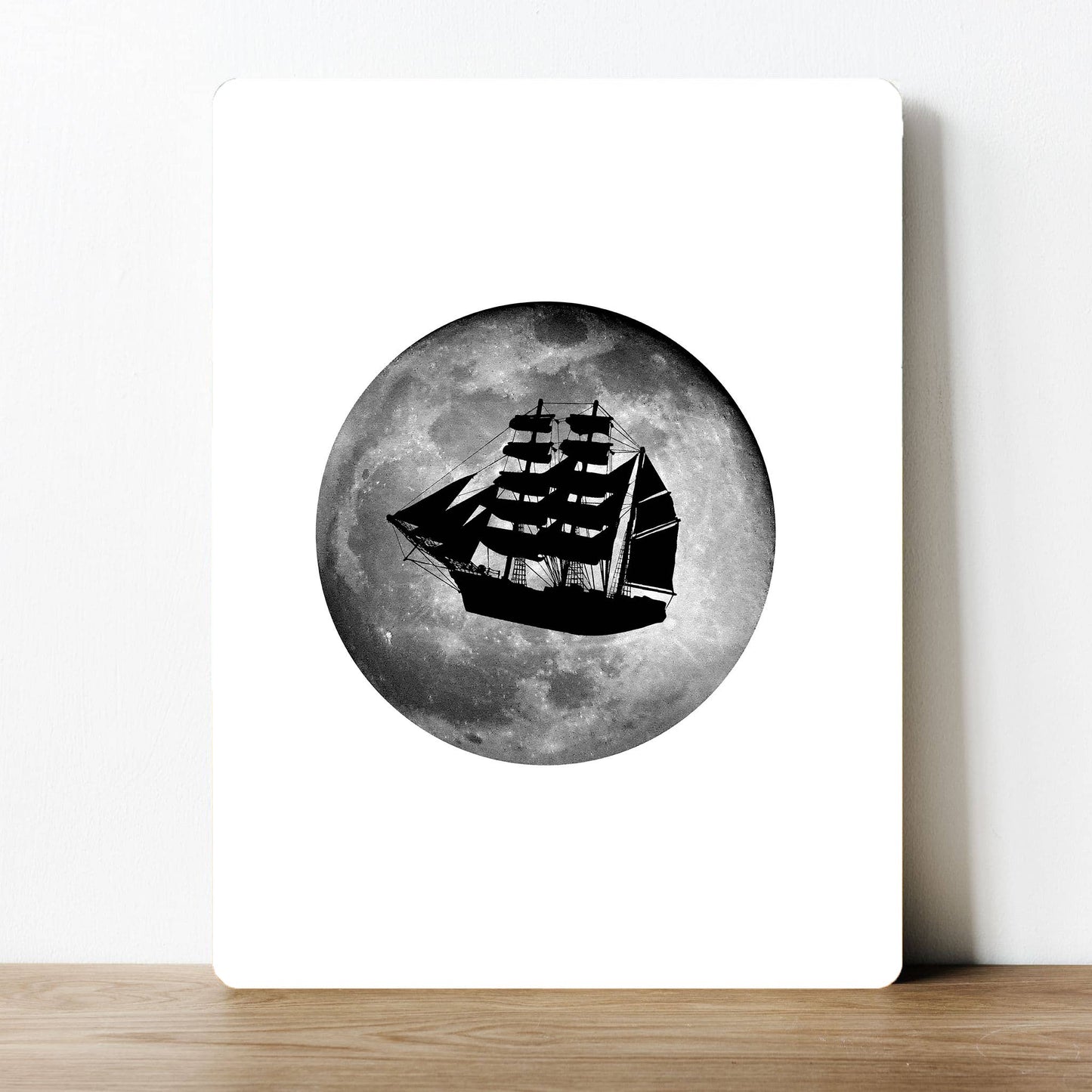 Pirate ship moon Metal Sign Plaque