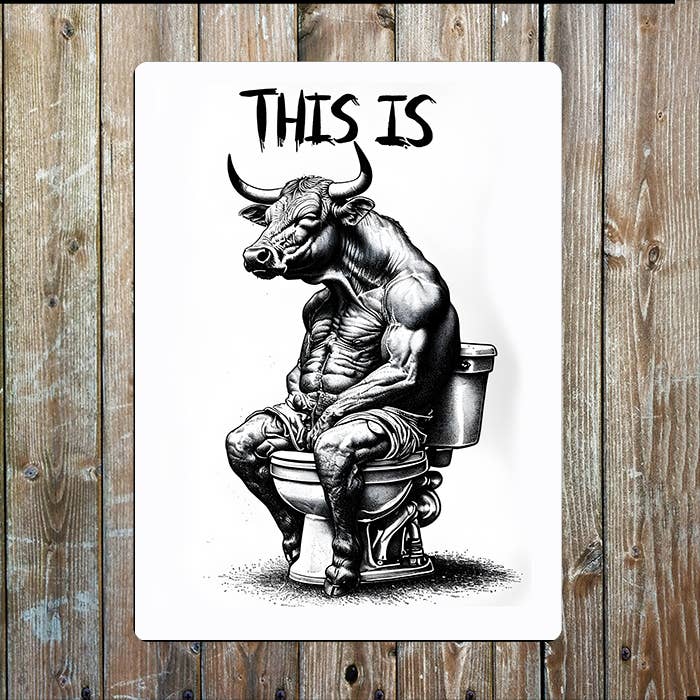 This Is Bull | Toilet Bathroom | Metal Sign Plaque
