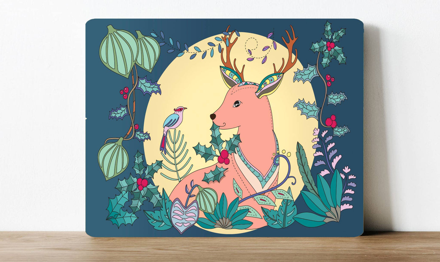 Deer Festivity Christmas | Metal Sign Plaque