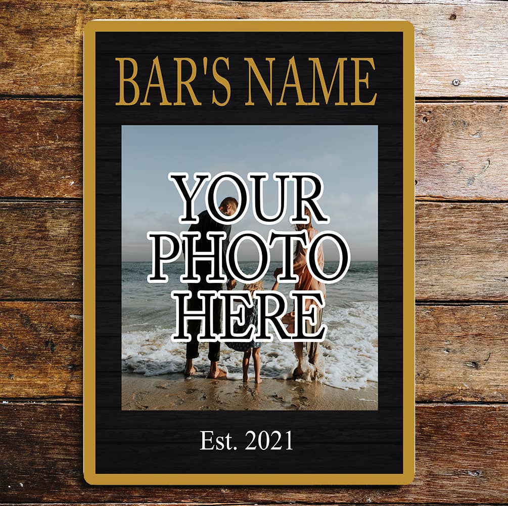 PERSONALISED BAR PHOTO Custom Metal Sign