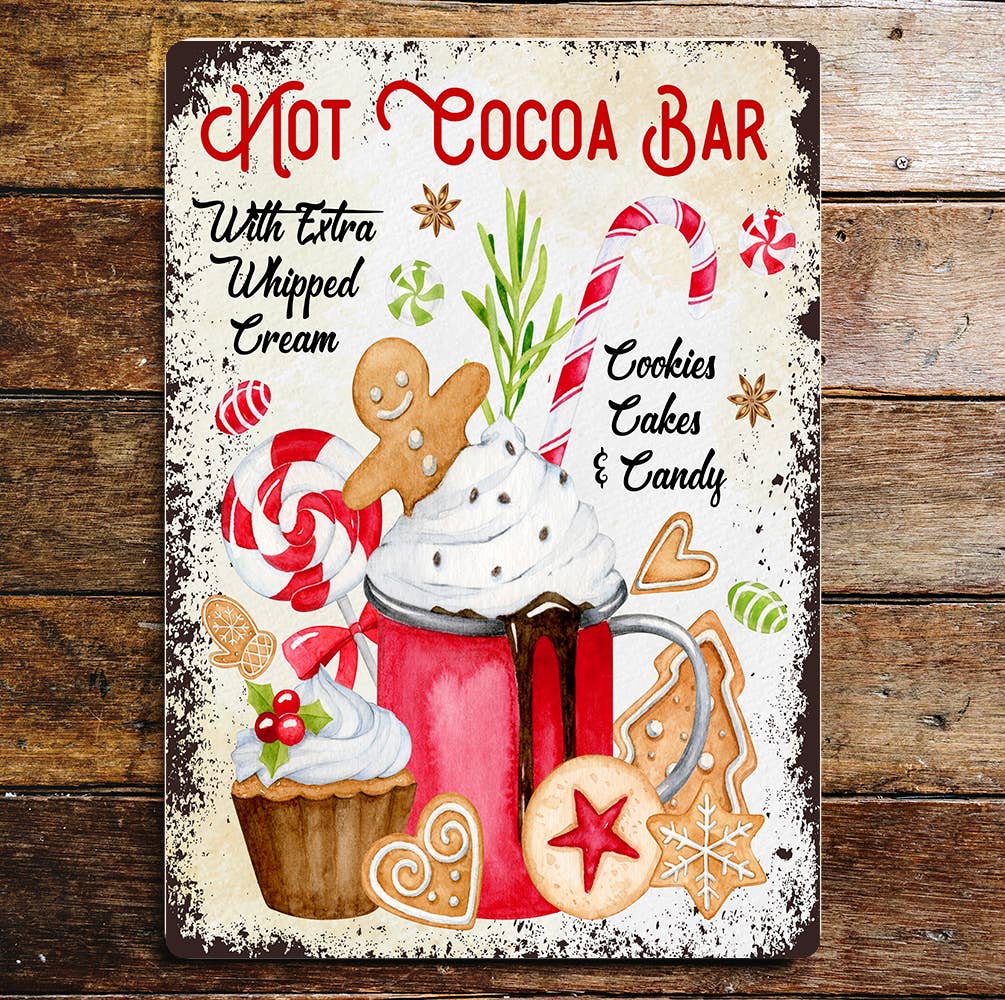 Christmas Hot Cocoa Bar Sign | Metal Wall Sign Plaque