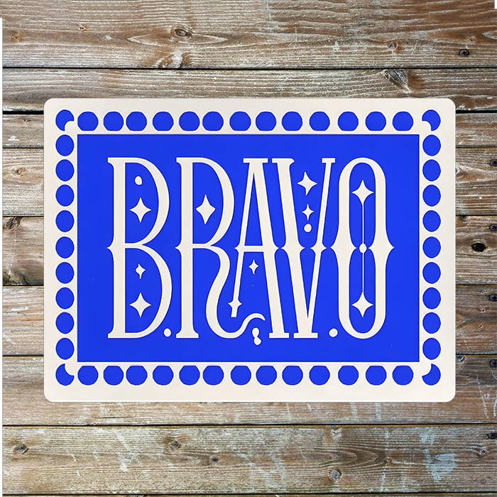 BRAVO Linocut Style | Metal Sign Plaque
