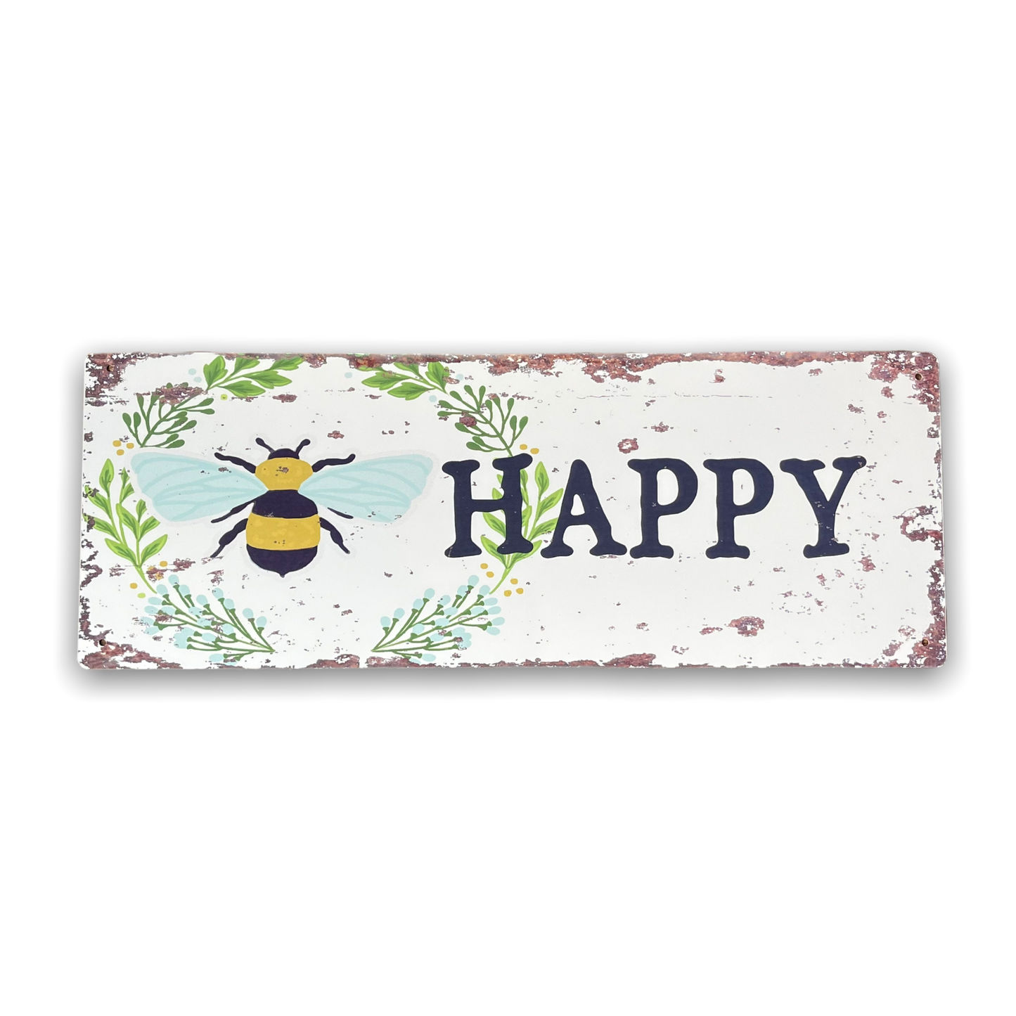 Bee Happy - | Metal Advertising Wall Sign